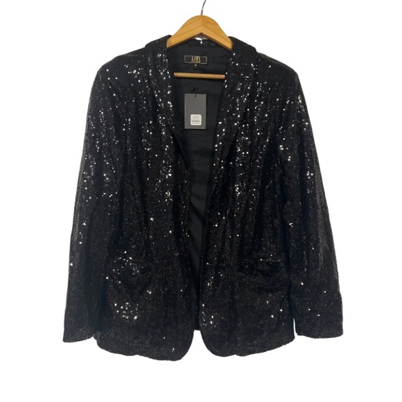 L&B Jackets & Blazers - New - L&B Shimmering Black Sequin Blazer